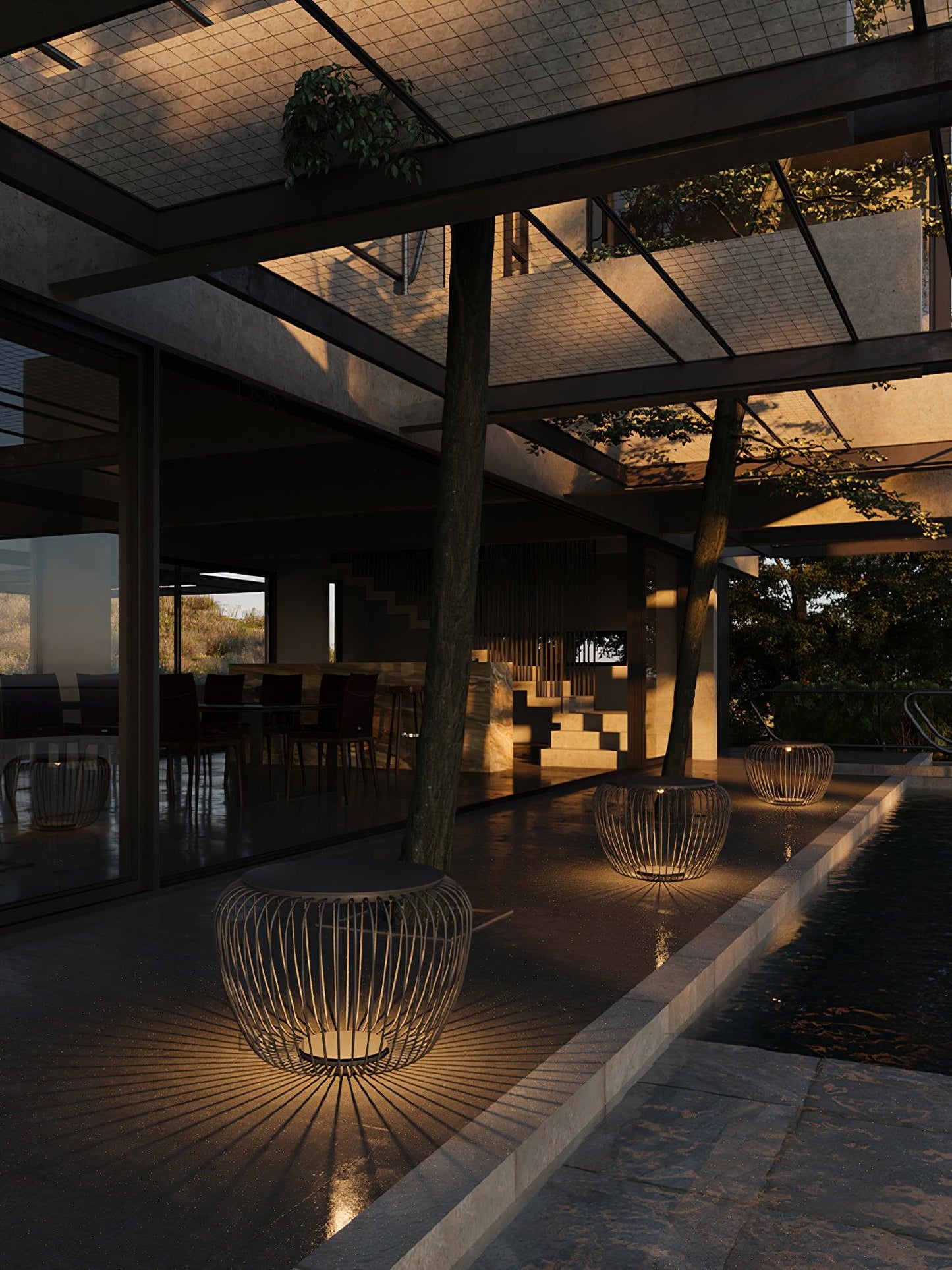 Meridiano Garden Table Light | Steel Rod Structure | Black