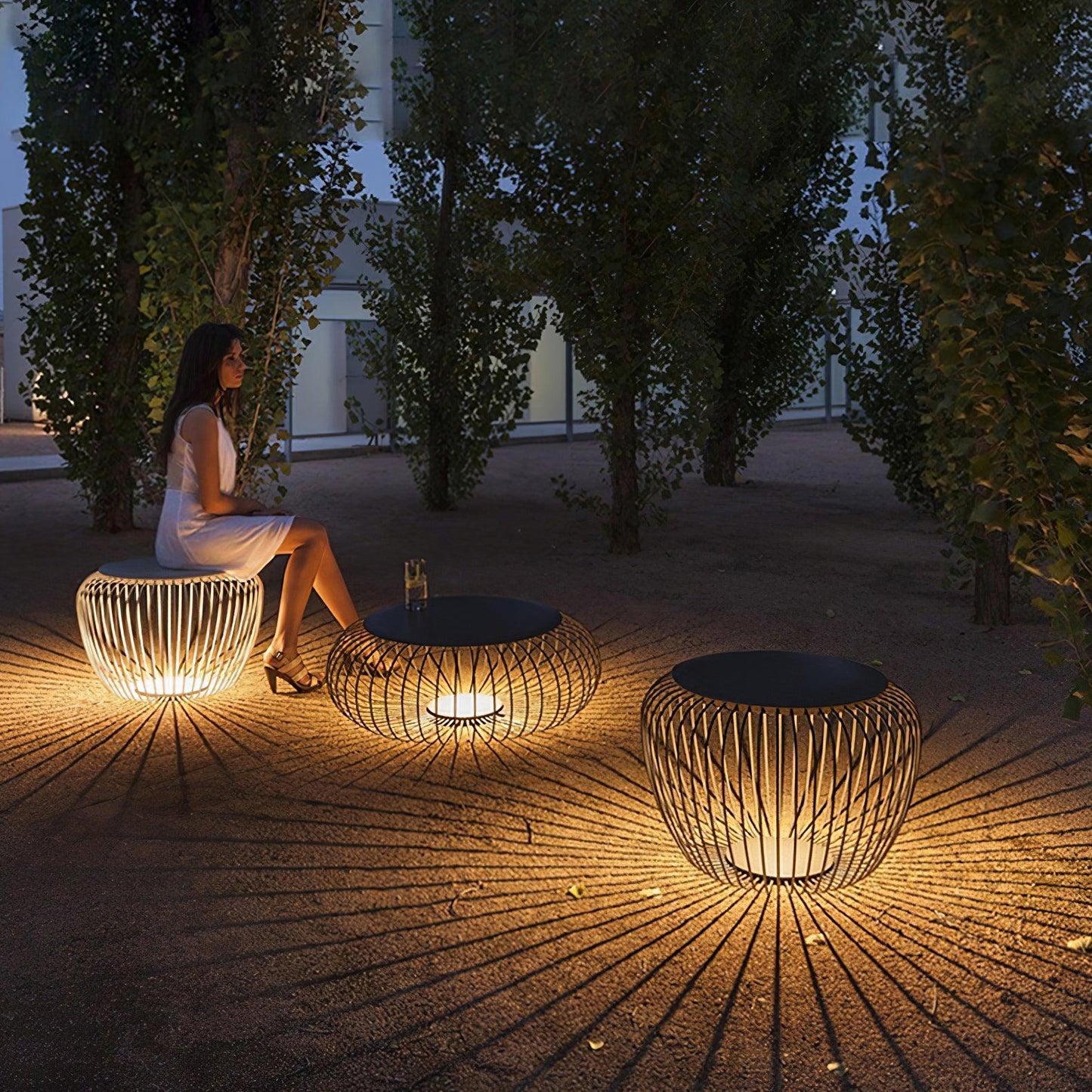 Meridiano Garden Table Light | Steel Rod Structure | Black