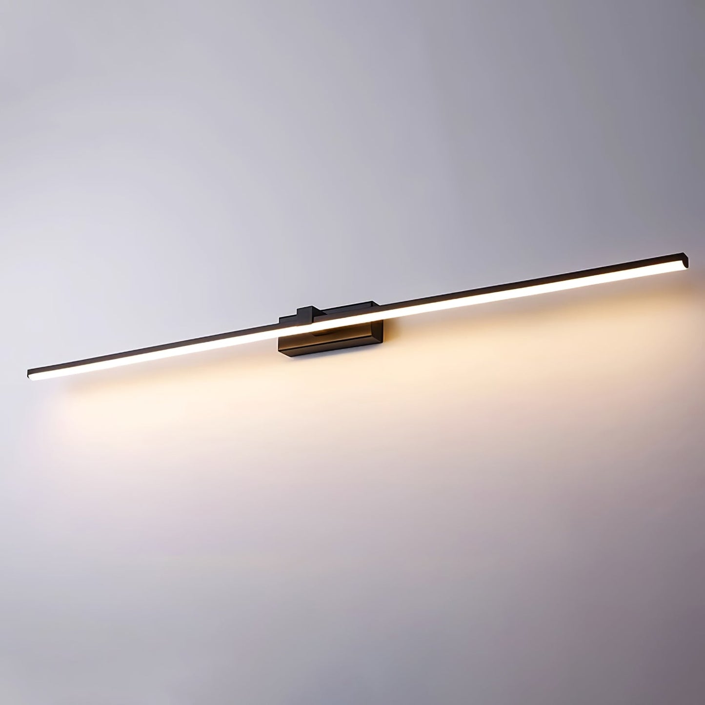 Metal Linear Mirror Wall Light | Black Finish | Set of 2