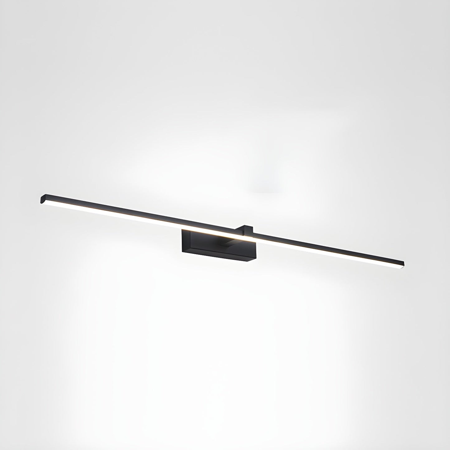 Metal Linear Mirror Wall Light | Black Finish | Set of 2