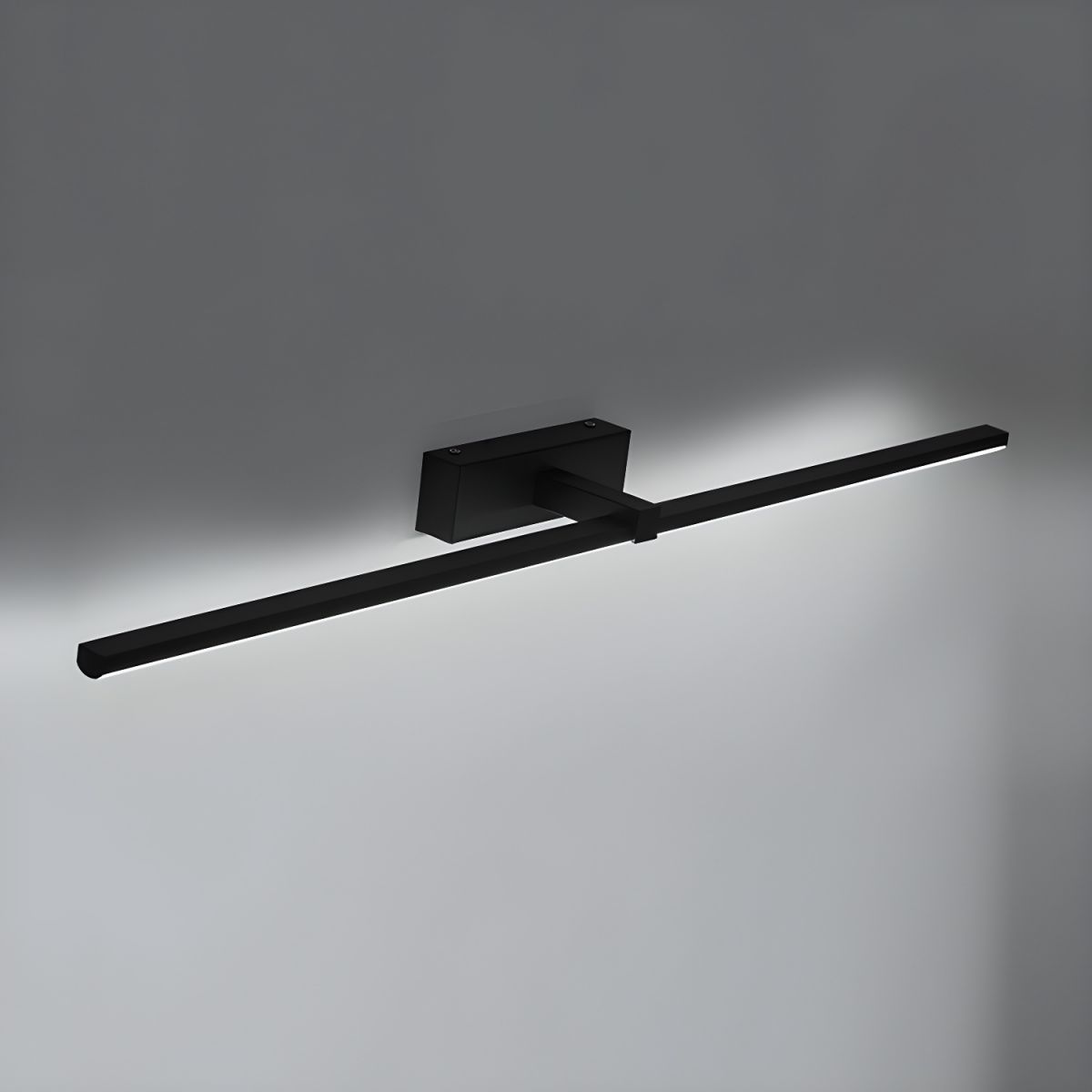 Metal Linear Mirror Wall Light | Black Finish | Set of 2