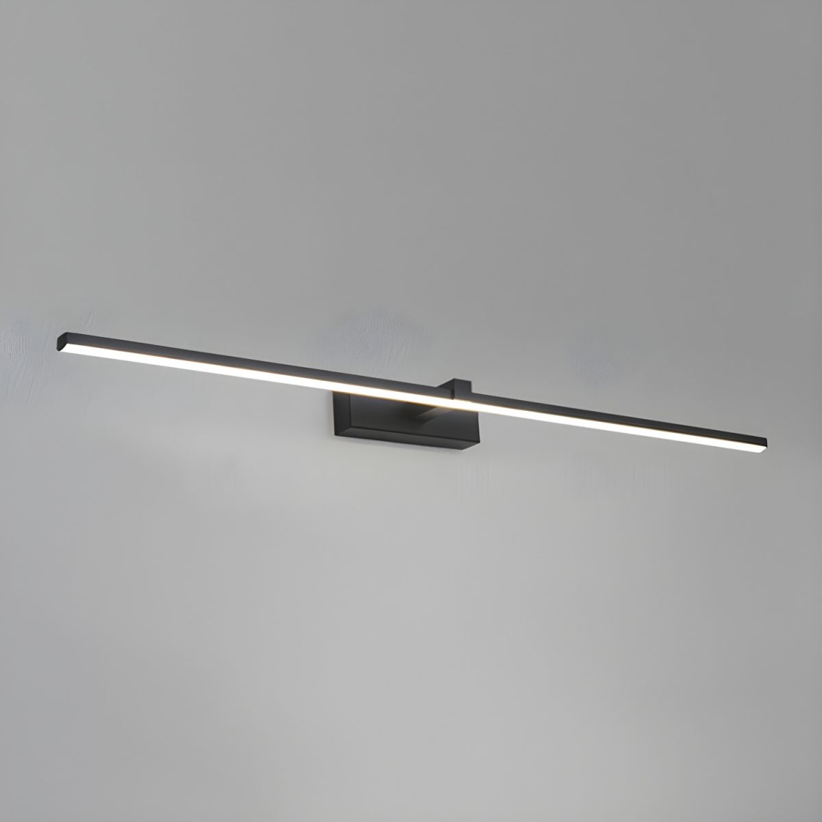 Metal Linear Mirror Wall Light | Black Finish | Set of 2