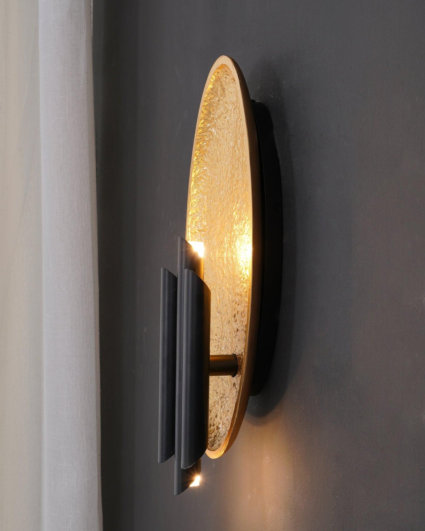 Metal Sconce | Metal, Iron, Aluminum | Black & Gold, Gold & Silver