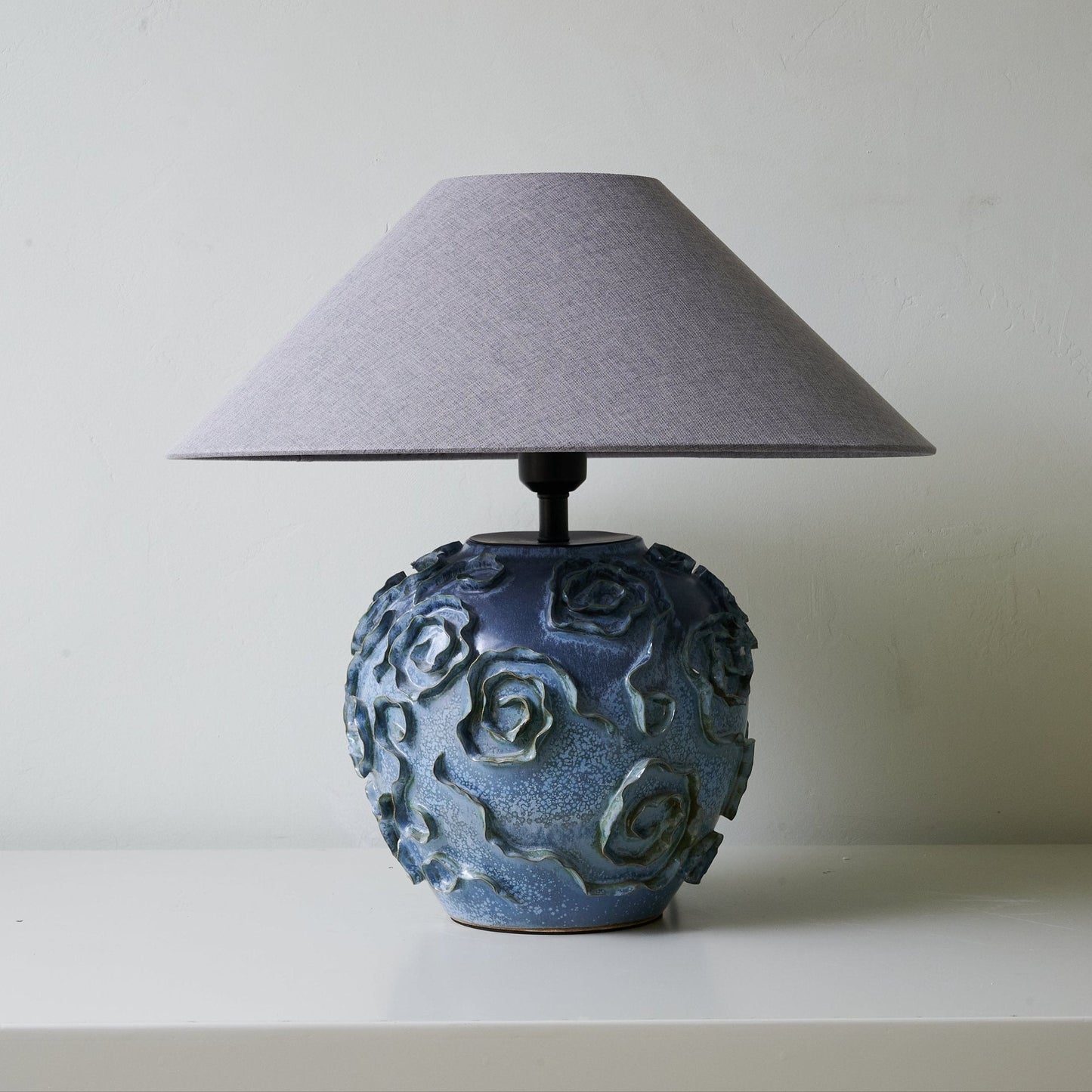 Table Lamp | Ceramic Base | Indigo Blue