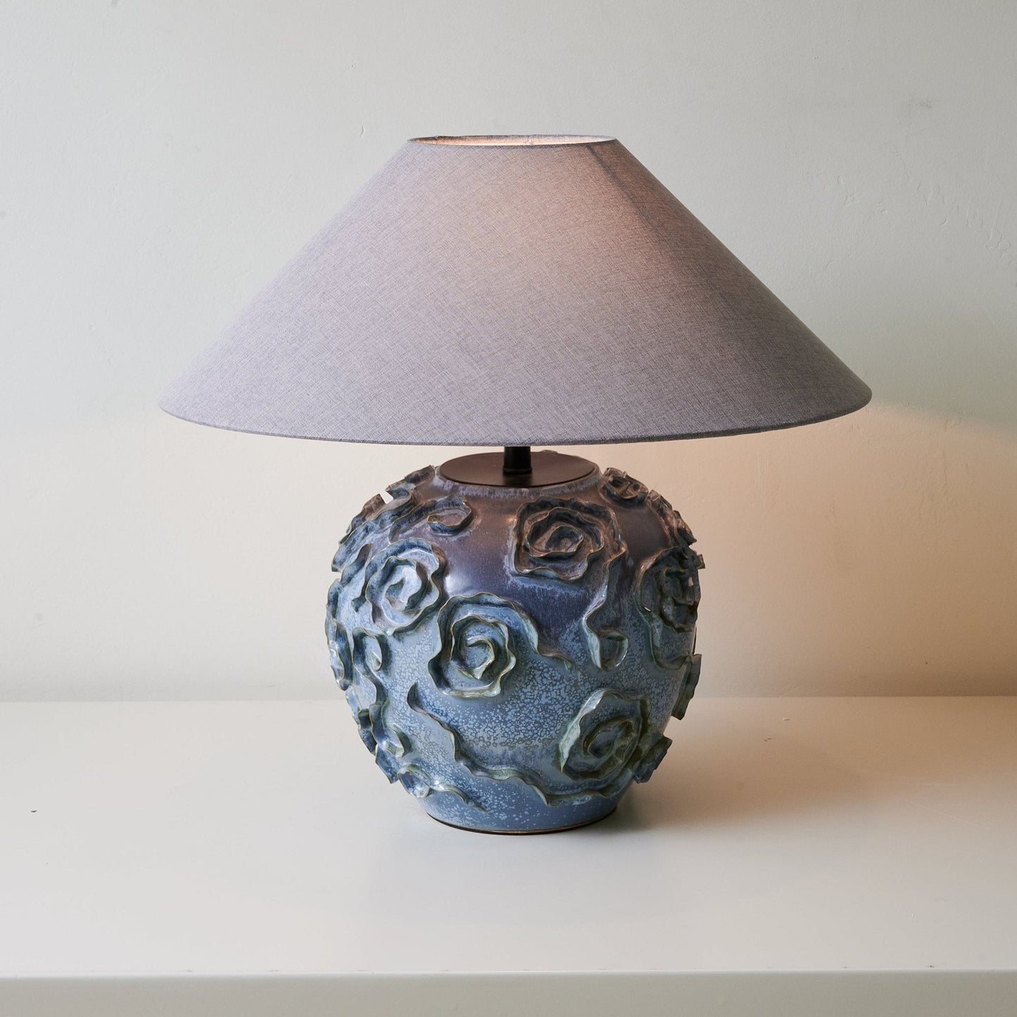 Table Lamp | Ceramic Base | Indigo Blue