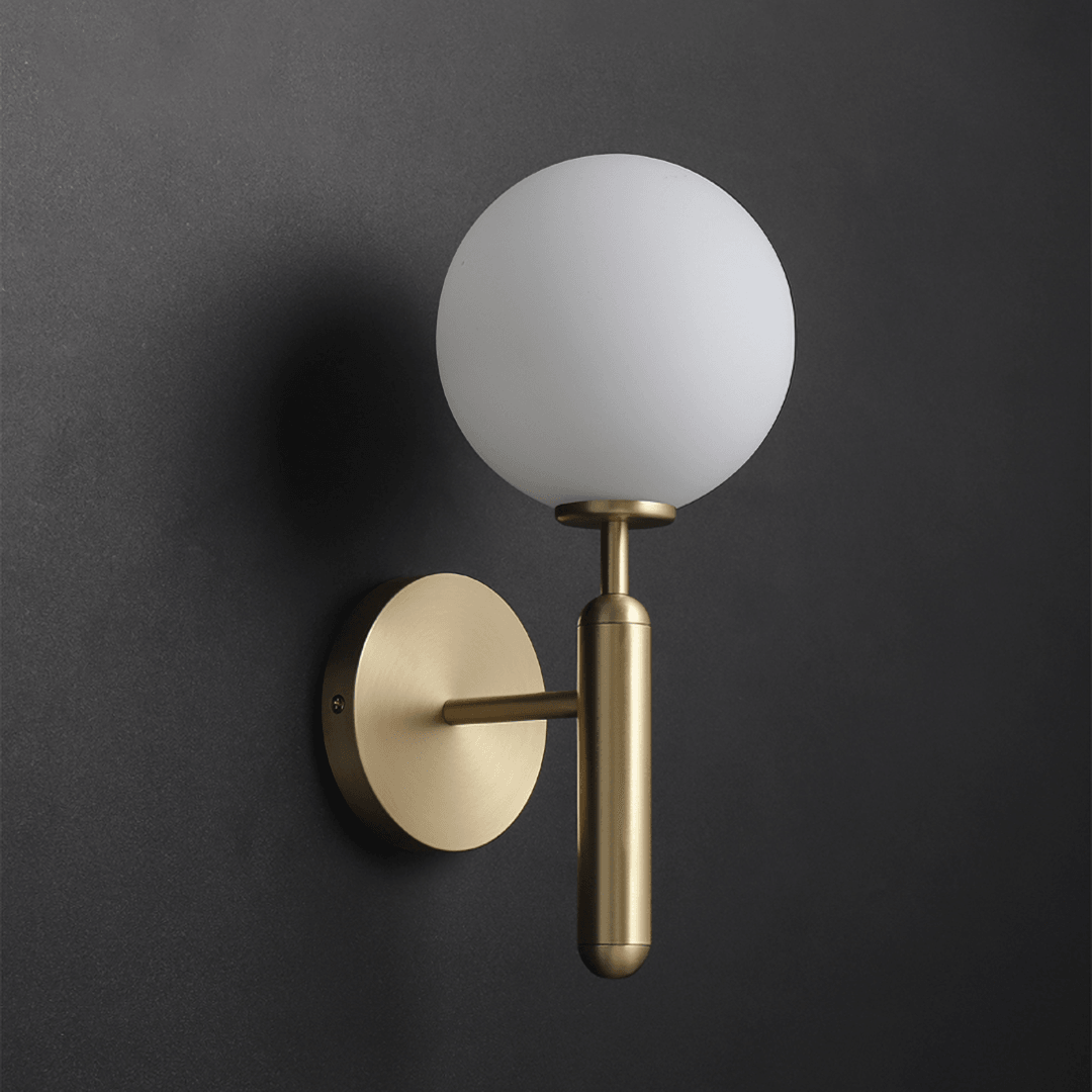 Nordica Wall Lamp | Brass & Glass | Clear & White Shades