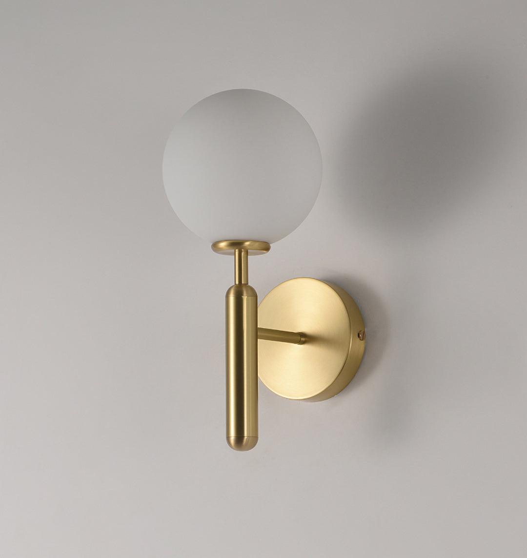 Nordica Wall Lamp | Brass & Glass | Clear & White Shades