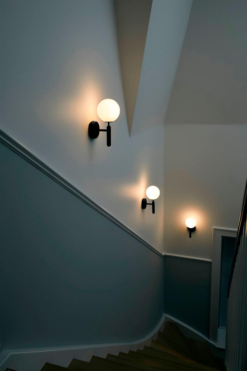 Nordica Wall Lamp | Brass & Glass | Clear & White Shades