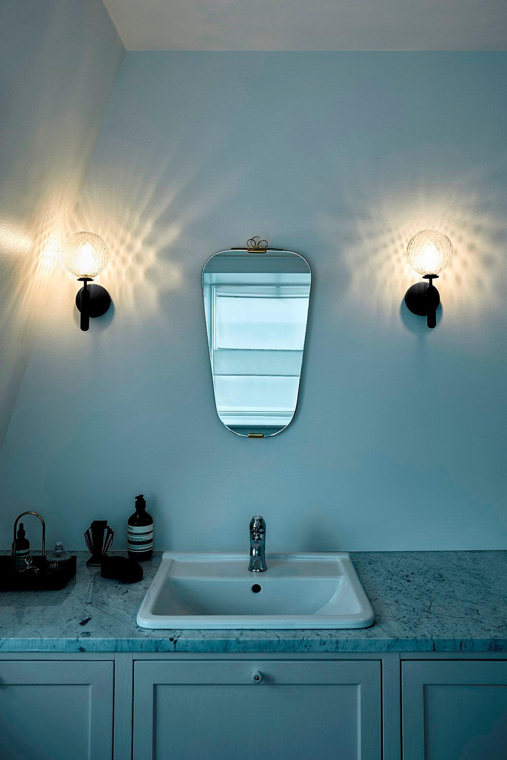 Nordica Wall Lamp | Brass & Glass | Clear & White Shades