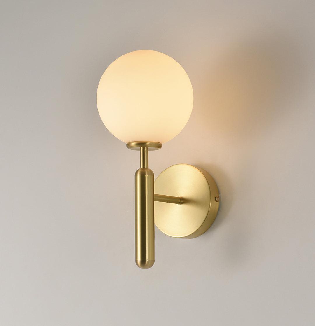 Nordica Wall Lamp | Brass & Glass | Clear & White Shades