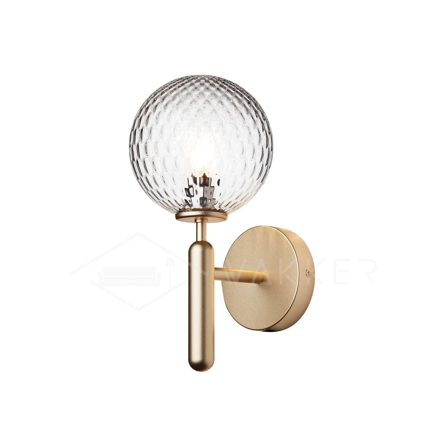Nordica Wall Lamp | Brass & Glass | Clear & White Shades