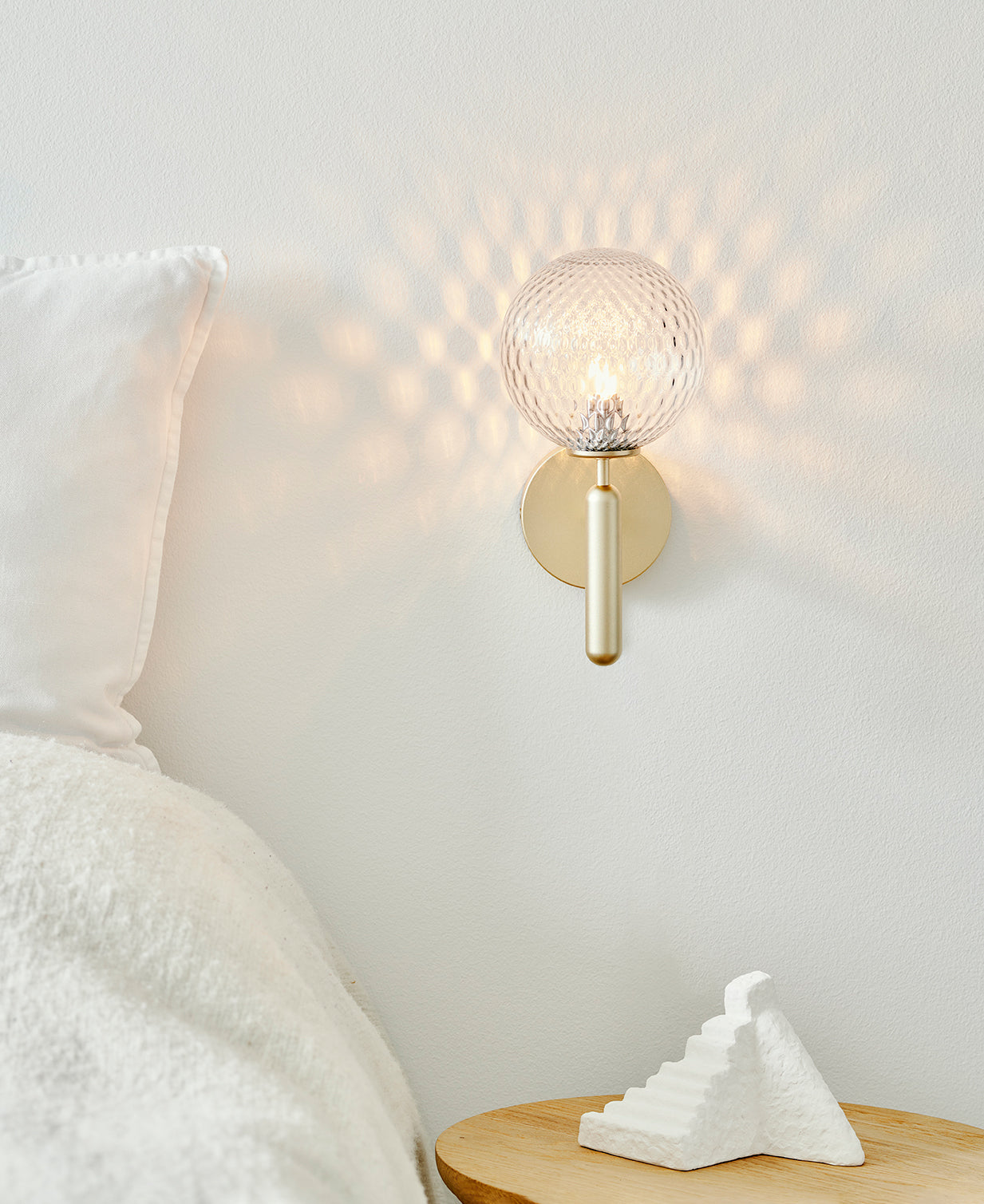 Nordica Wall Lamp | Brass & Glass | Clear & White Shades