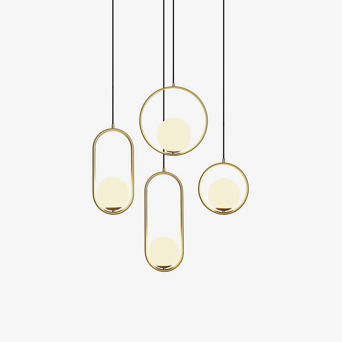 Glass Pendant Lamp | Brass & Glass | Gold, Black, Chrome