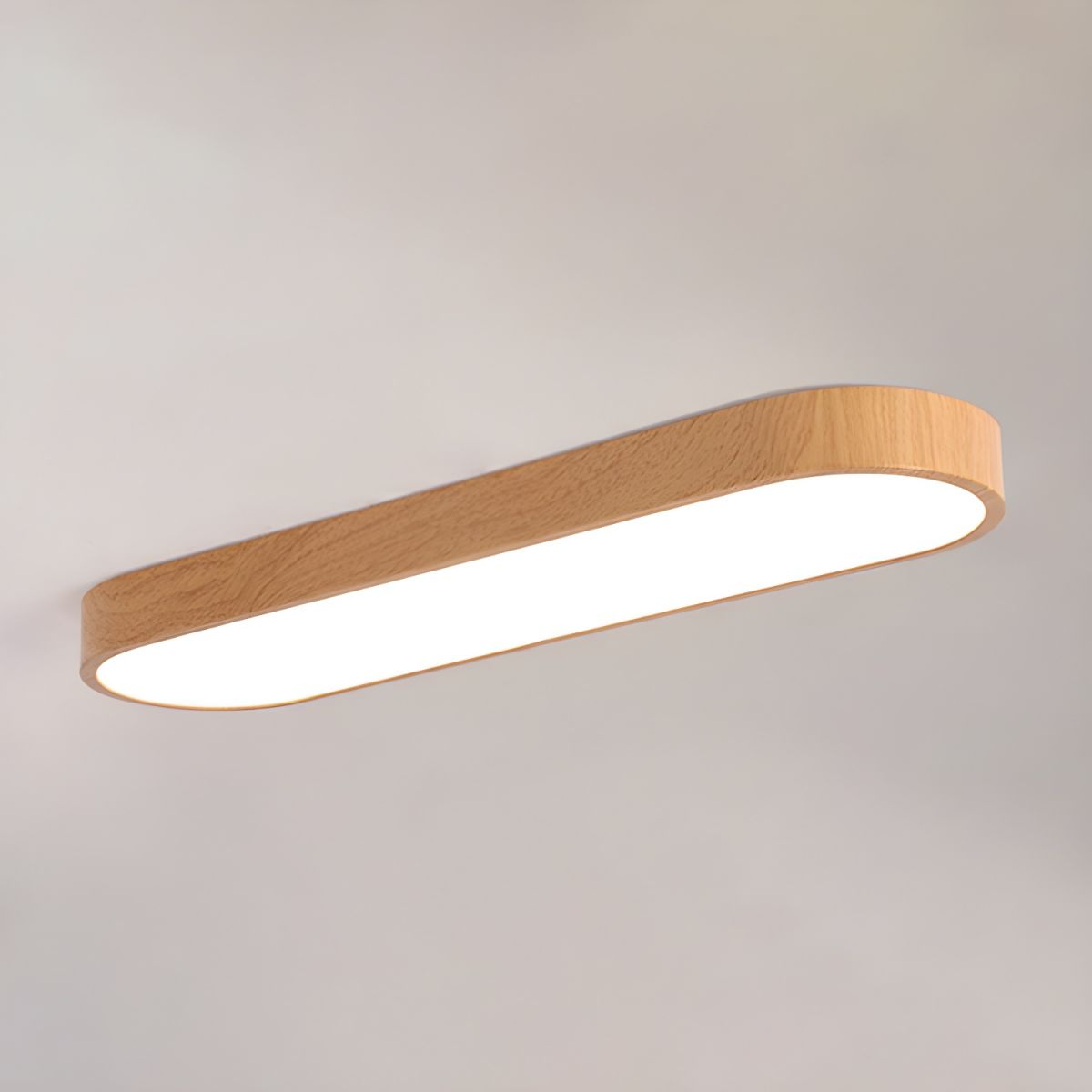 Mila Round Flush Mount Ceiling Lamp | Wood, Metal, Acrylic | White