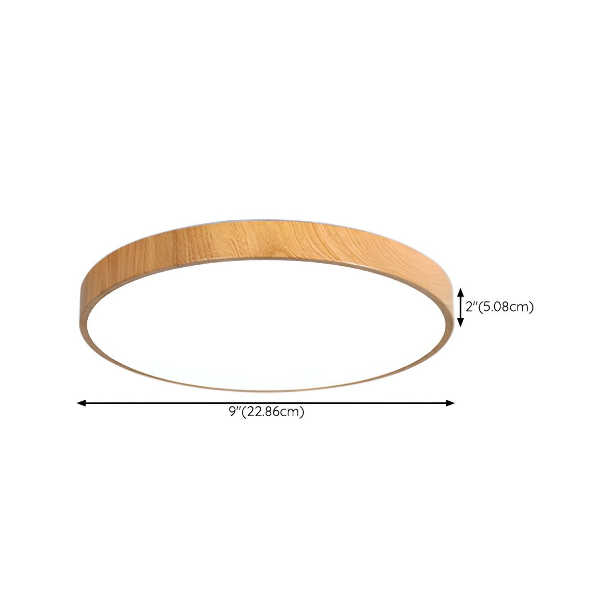 Mila Round Flush Mount Ceiling Lamp | Wood, Metal, Acrylic | White