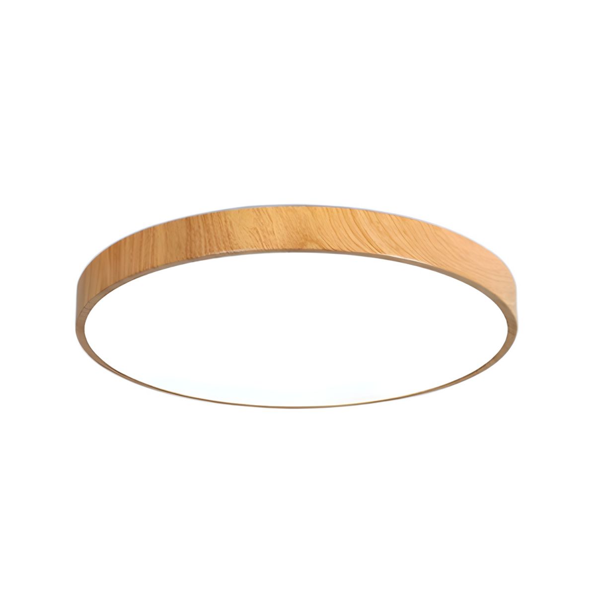 Mila Round Flush Mount Ceiling Lamp | Wood, Metal, Acrylic | White