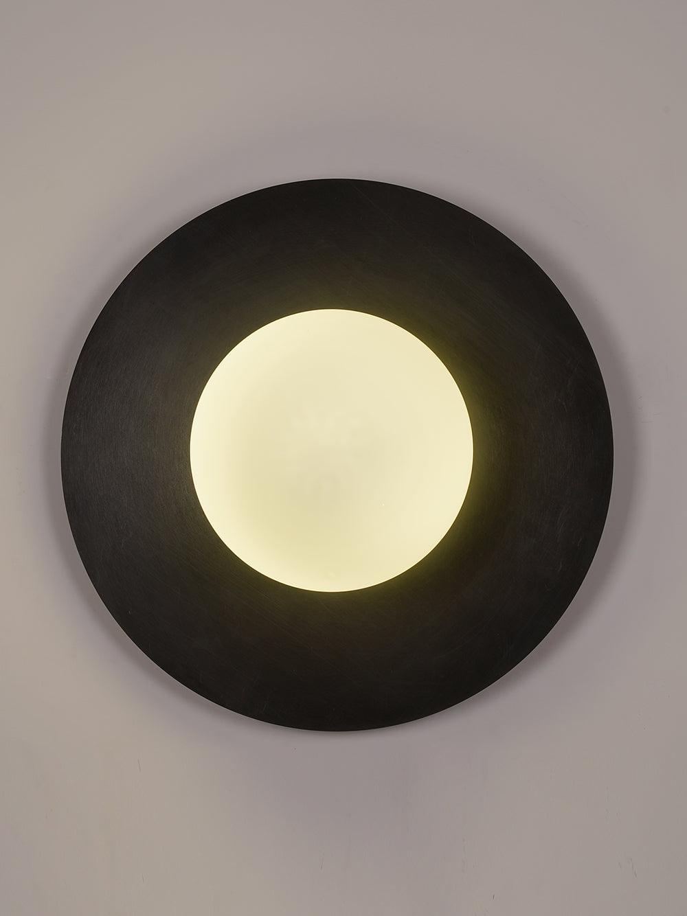 Round Glass Wall Lamp | Glass & Iron | 20cm or 30cm Diameter