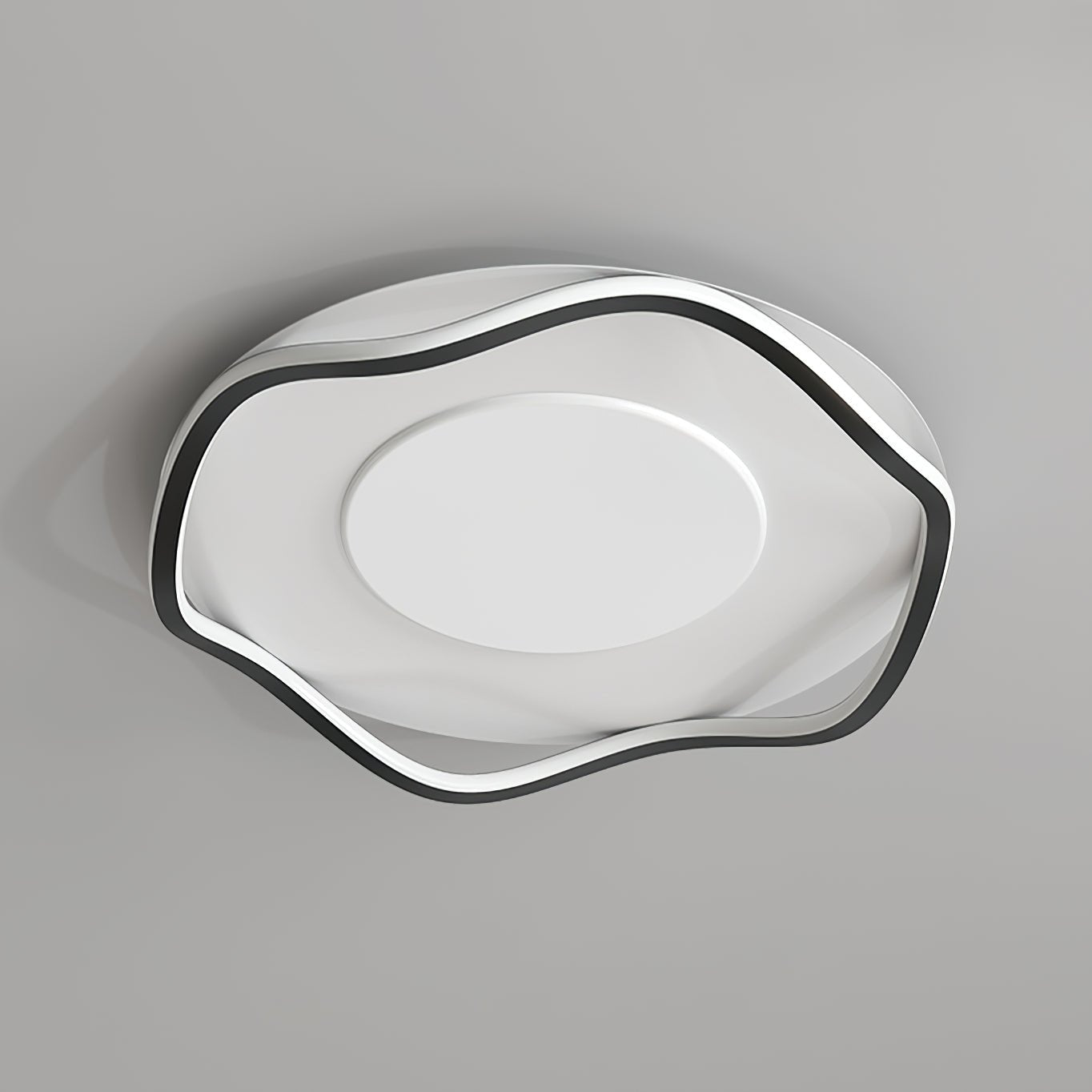 Minimalist Ceiling Lamp | Cloud Shape | White, Black+White