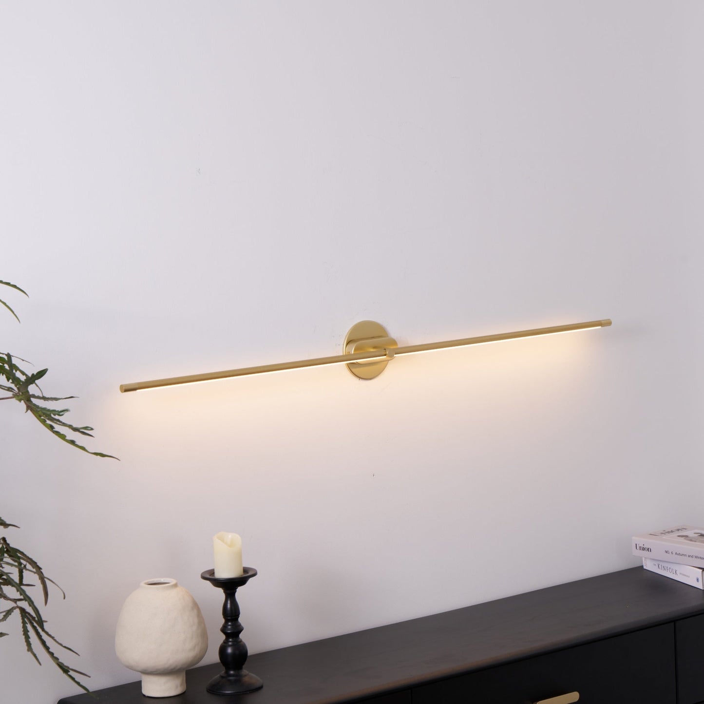 Minimalist Linear Wall Lamp | Premium Metal with Integrated LED | Available in Black or Gold
