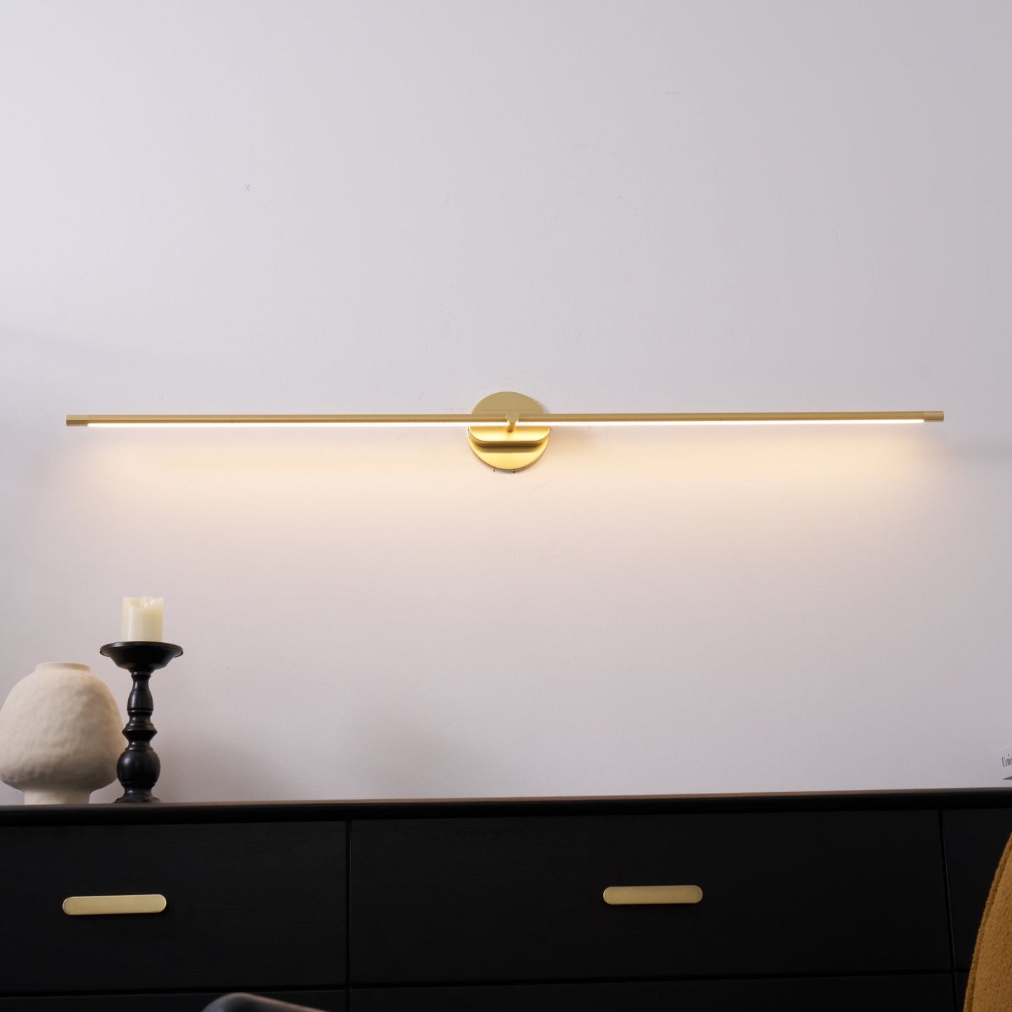 Minimalist Linear Wall Lamp | Premium Metal with Integrated LED | Available in Black or Gold