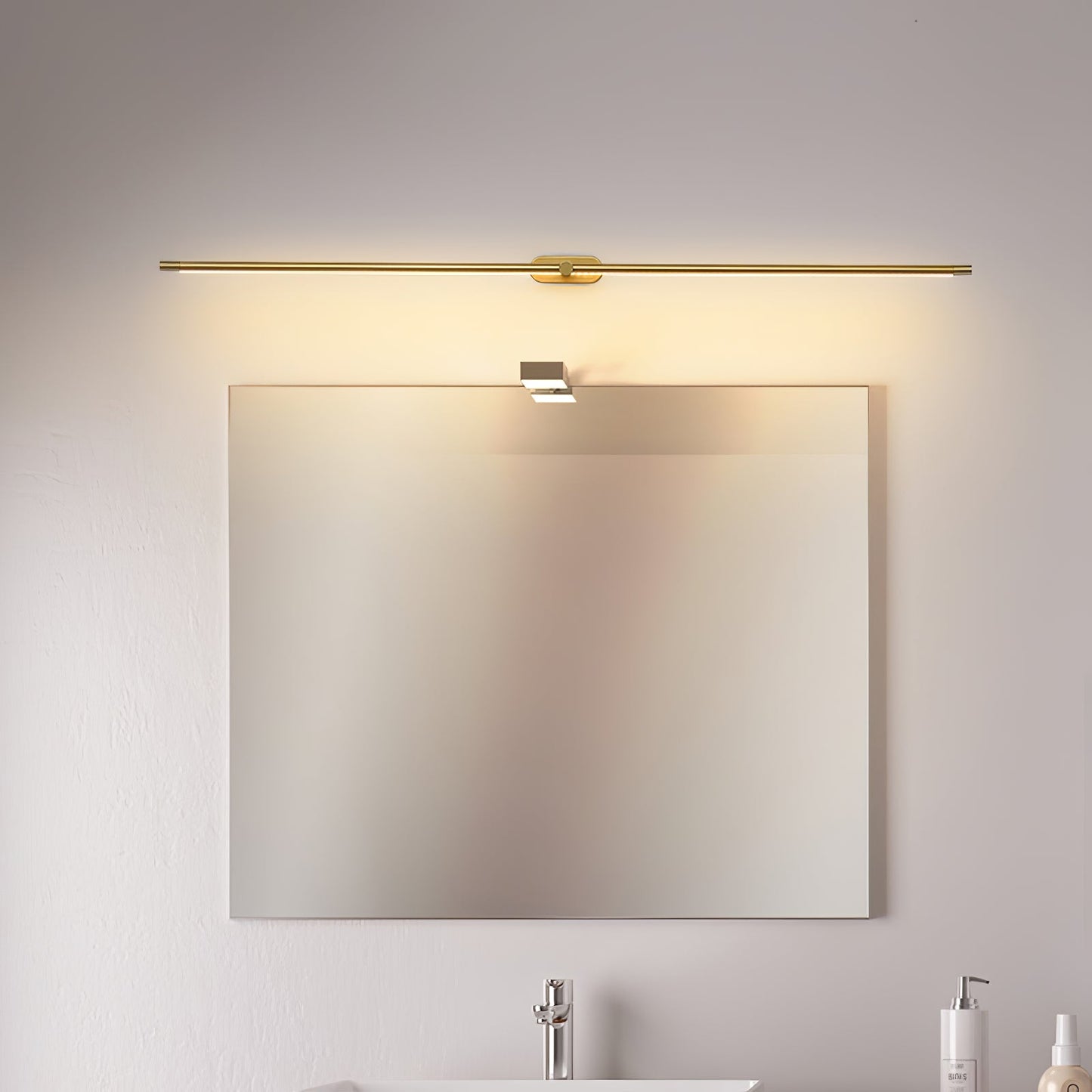 Minimalist Linear Wall Lamp | Metal with Integrated LED | Black or Gold