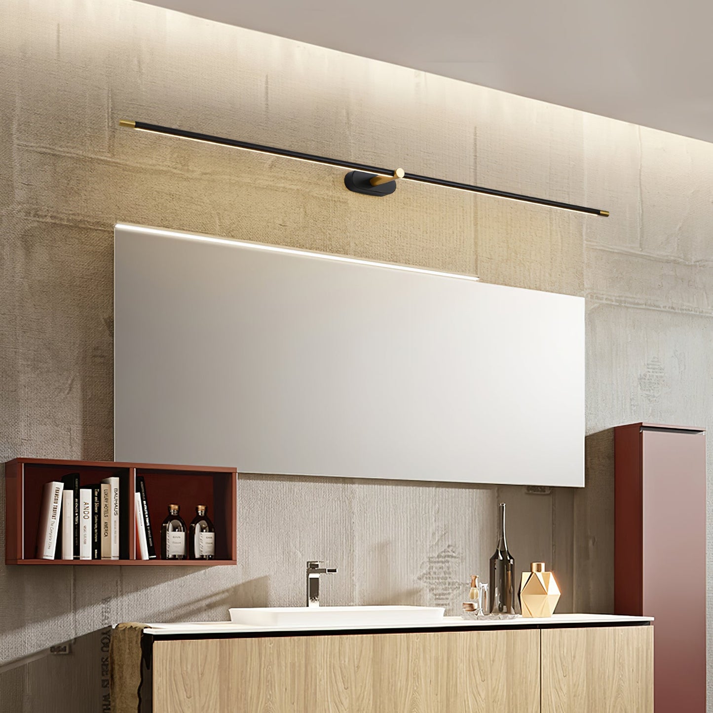 Minimalist Linear Wall Lamp | Premium Metal with Integrated LED | Available in Black or Gold