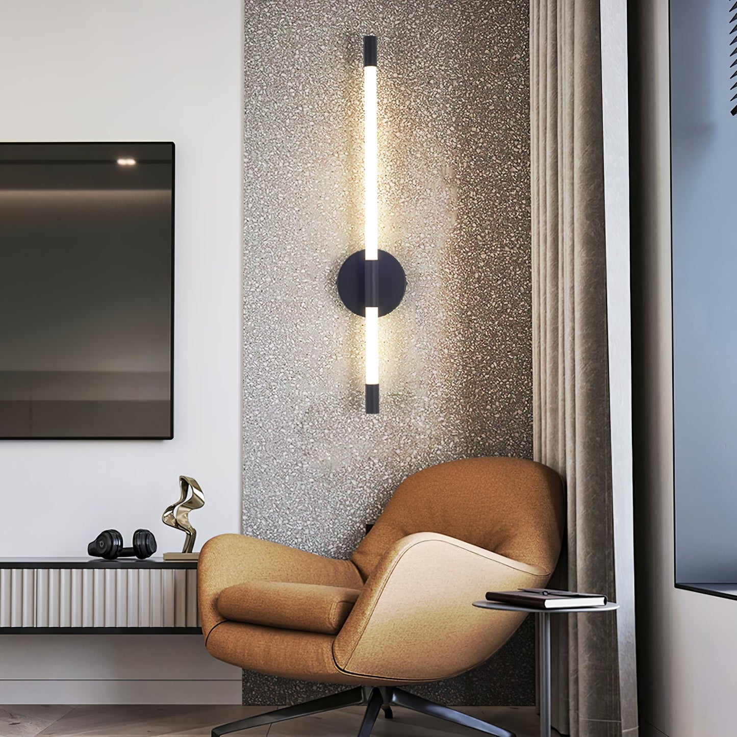 Minimalist Wall Sconce | Metal & Acrylic | Gold or Black