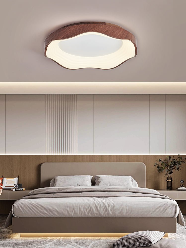 Mirage Wave Ceiling Light | Walnut Wood Grain | 50cm
