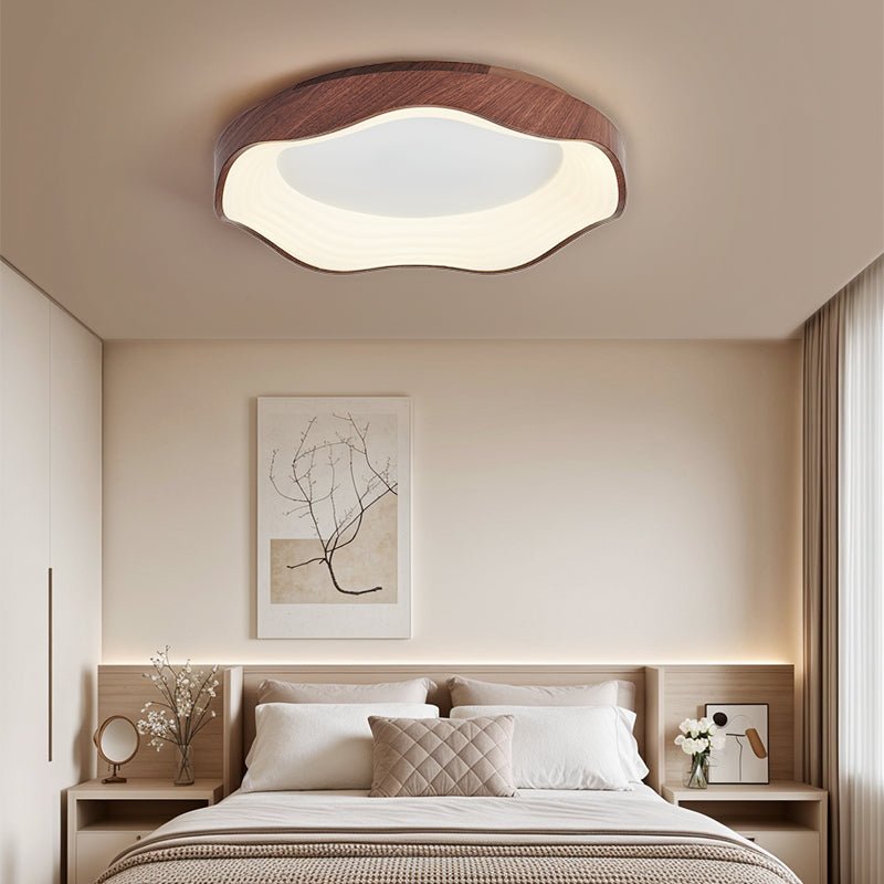 Mirage Wave Ceiling Light | Walnut Wood Grain | 50cm