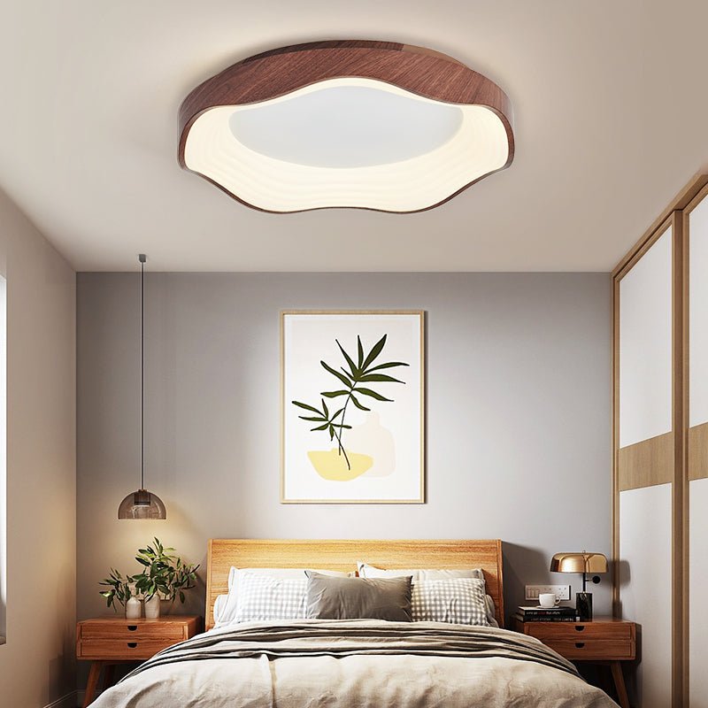 Mirage Wave Ceiling Light | Walnut Wood Grain | 50cm