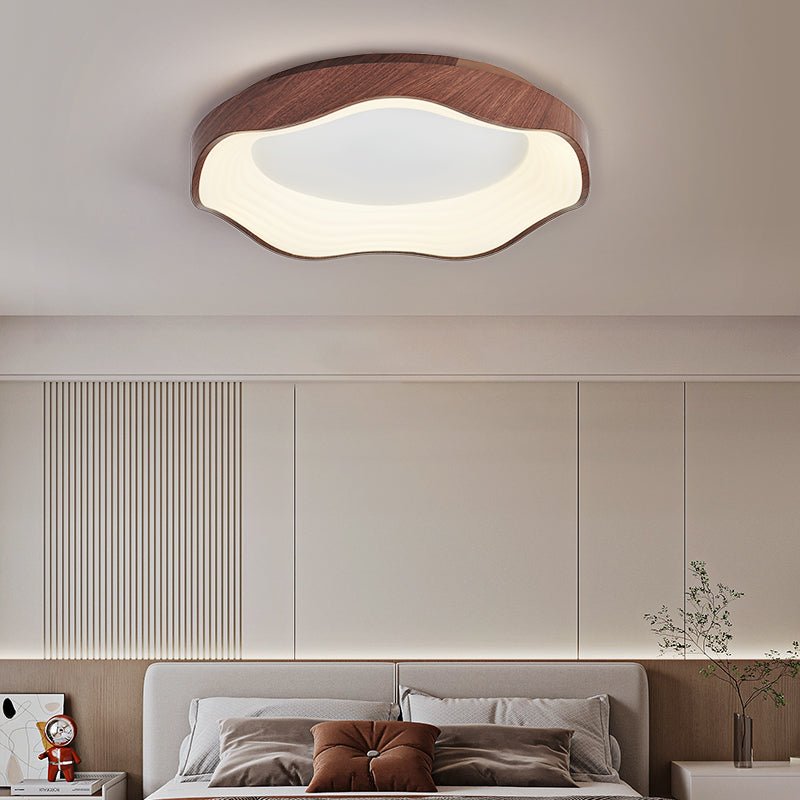 Mirage Wave Ceiling Light | Walnut Wood Grain | 50cm
