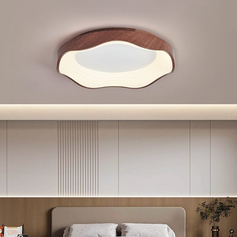 Mirage Wave Ceiling Light | Walnut Wood Grain | 50cm