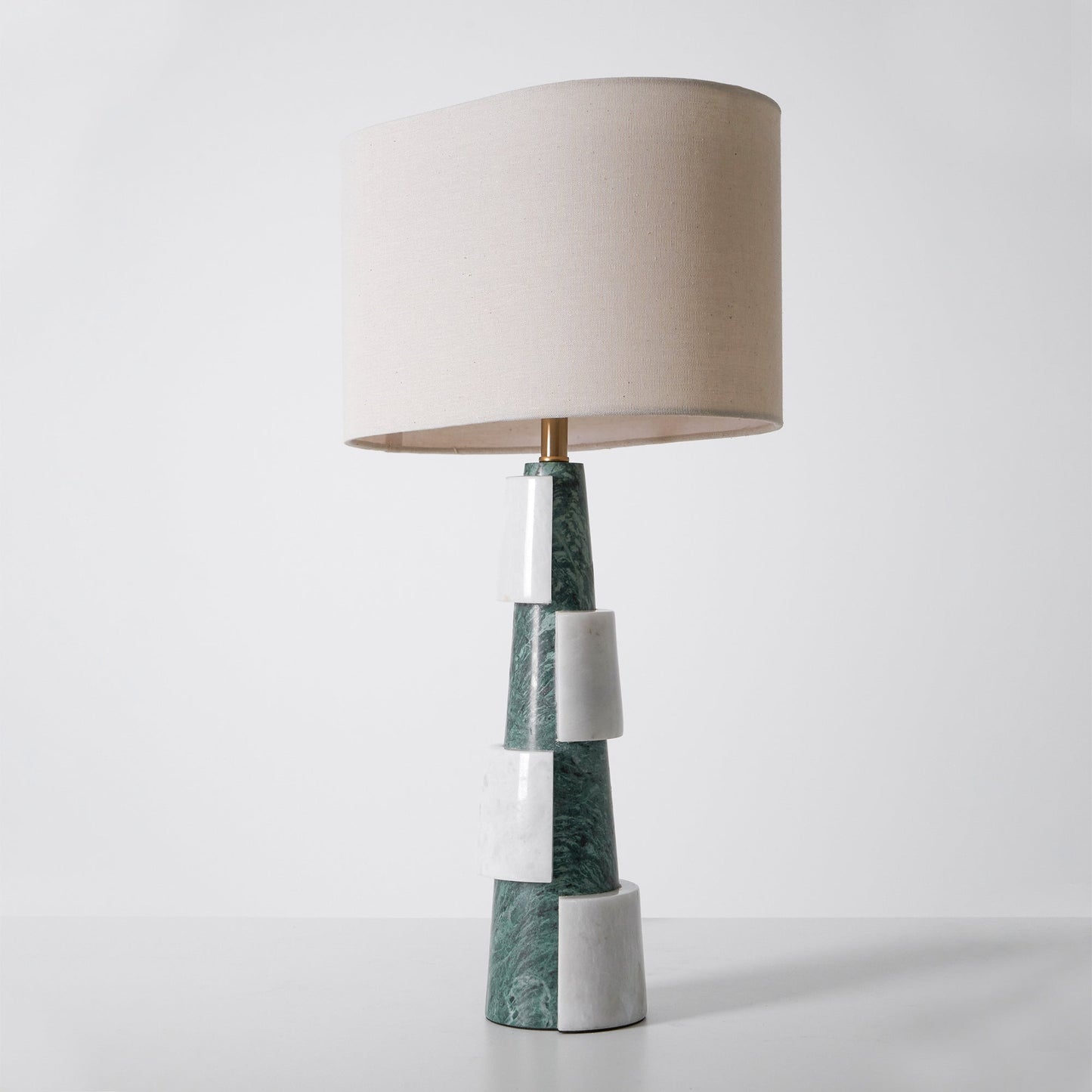 Duomo Marble Table Lamp | Marble & Fabric | Green & White