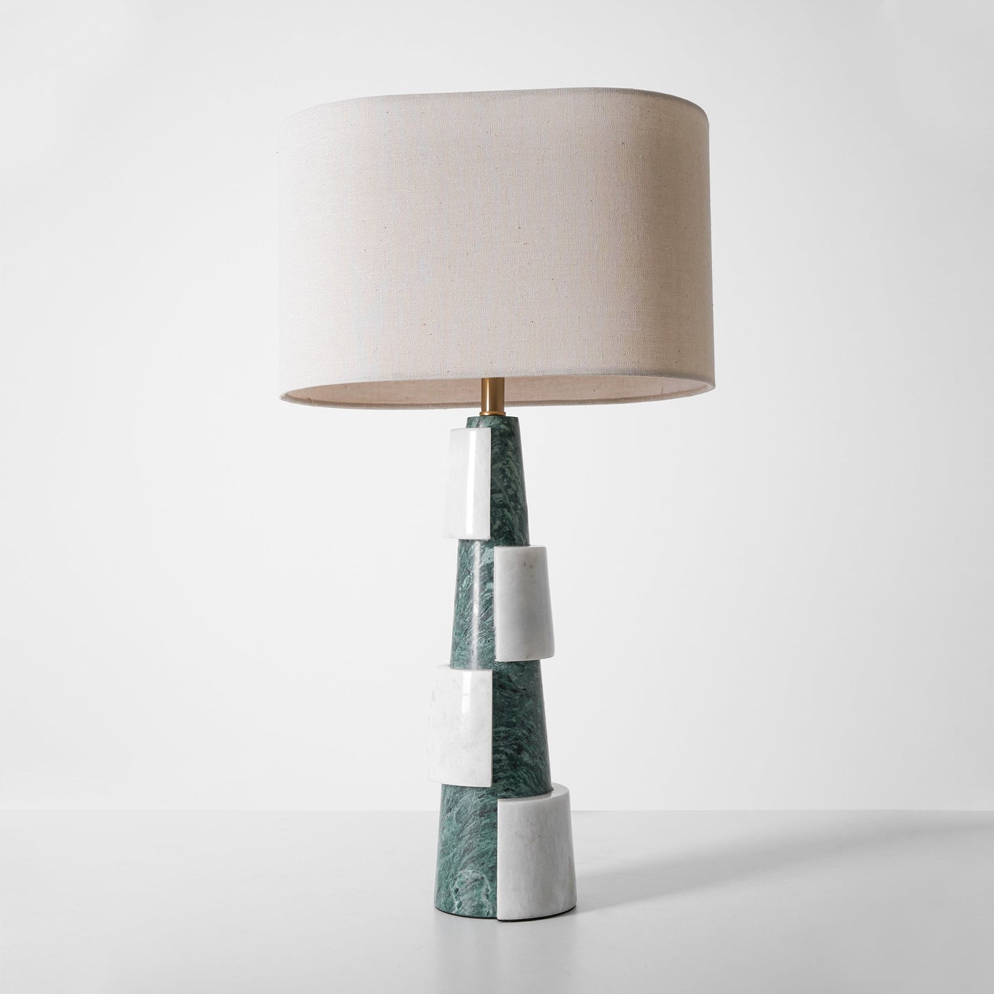 Duomo Marble Table Lamp | Marble & Fabric | Green & White
