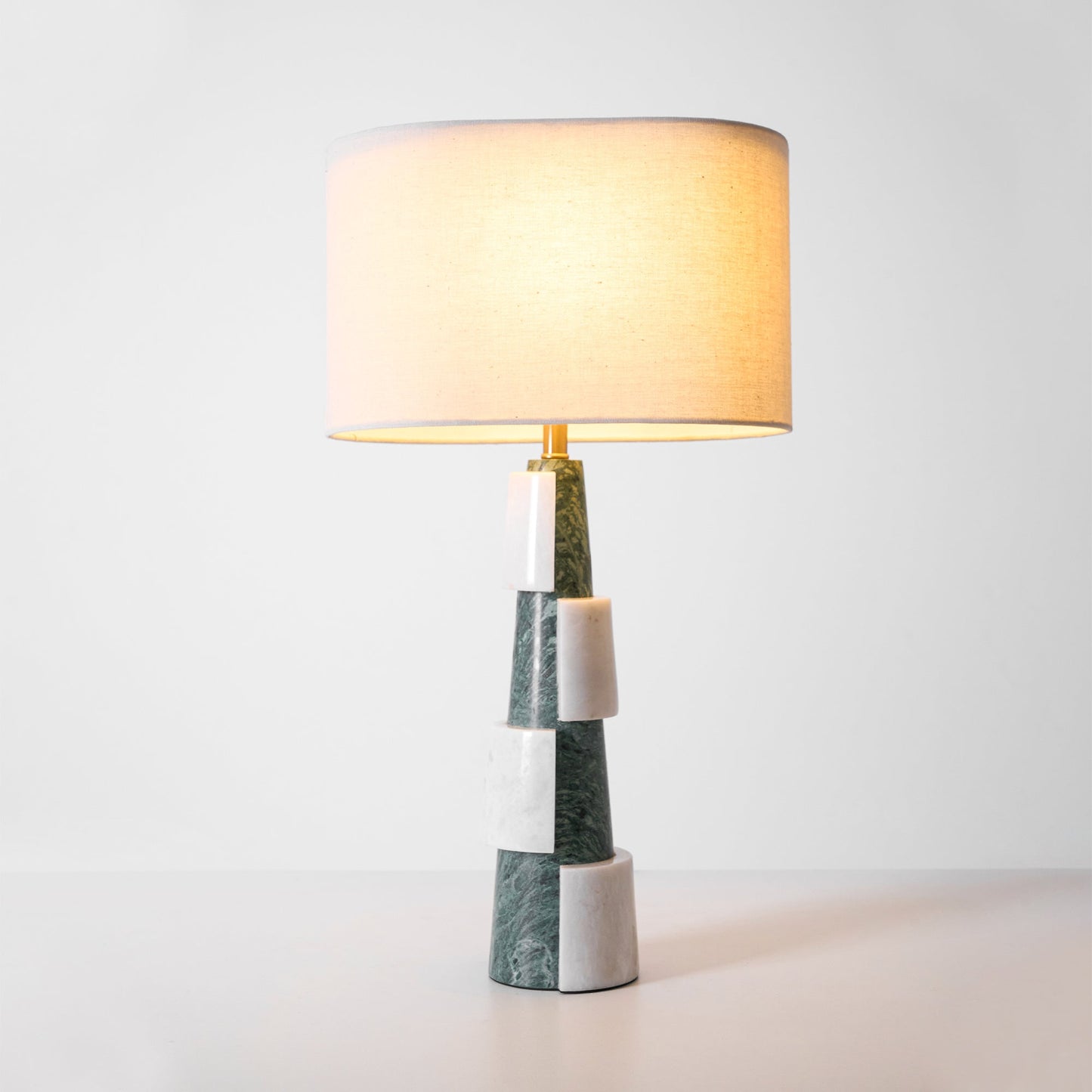 Duomo Marble Table Lamp | Marble & Fabric | Green & White