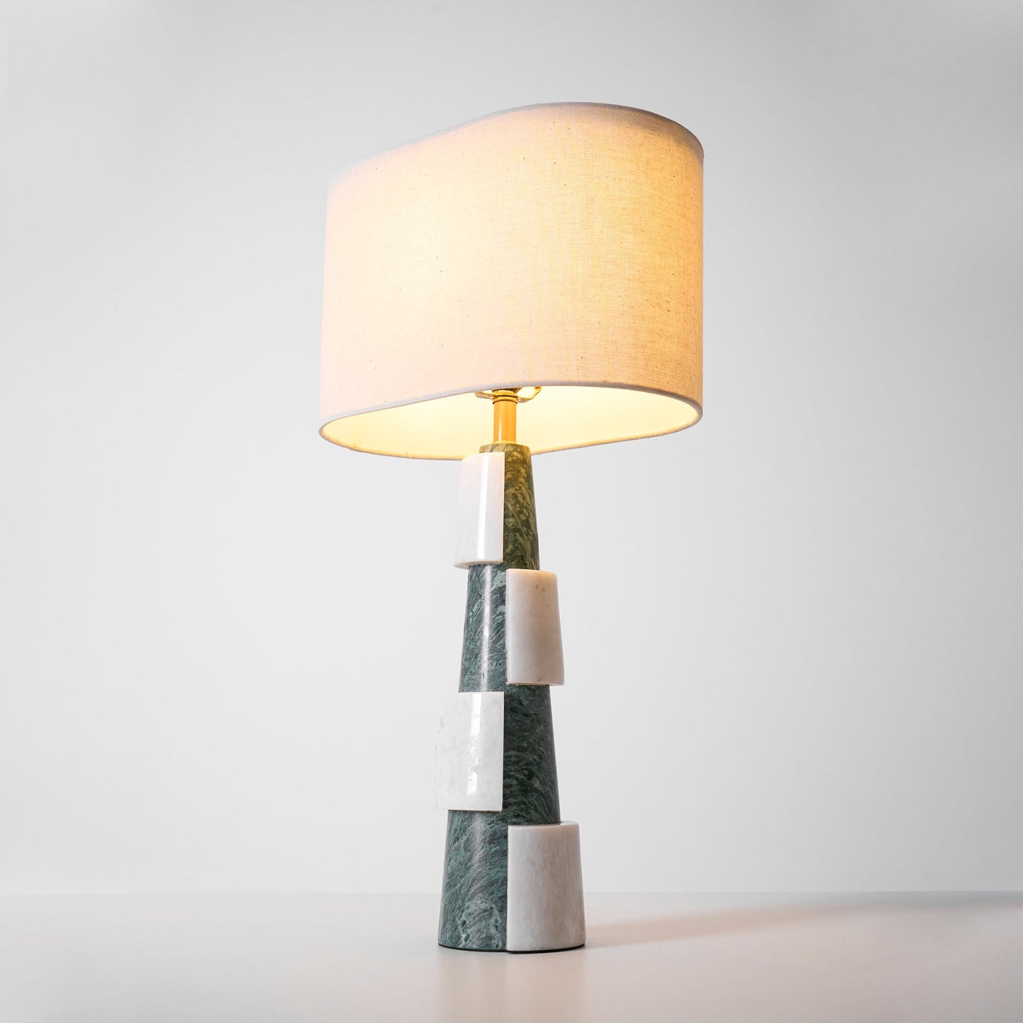 Duomo Marble Table Lamp | Marble & Fabric | Green & White