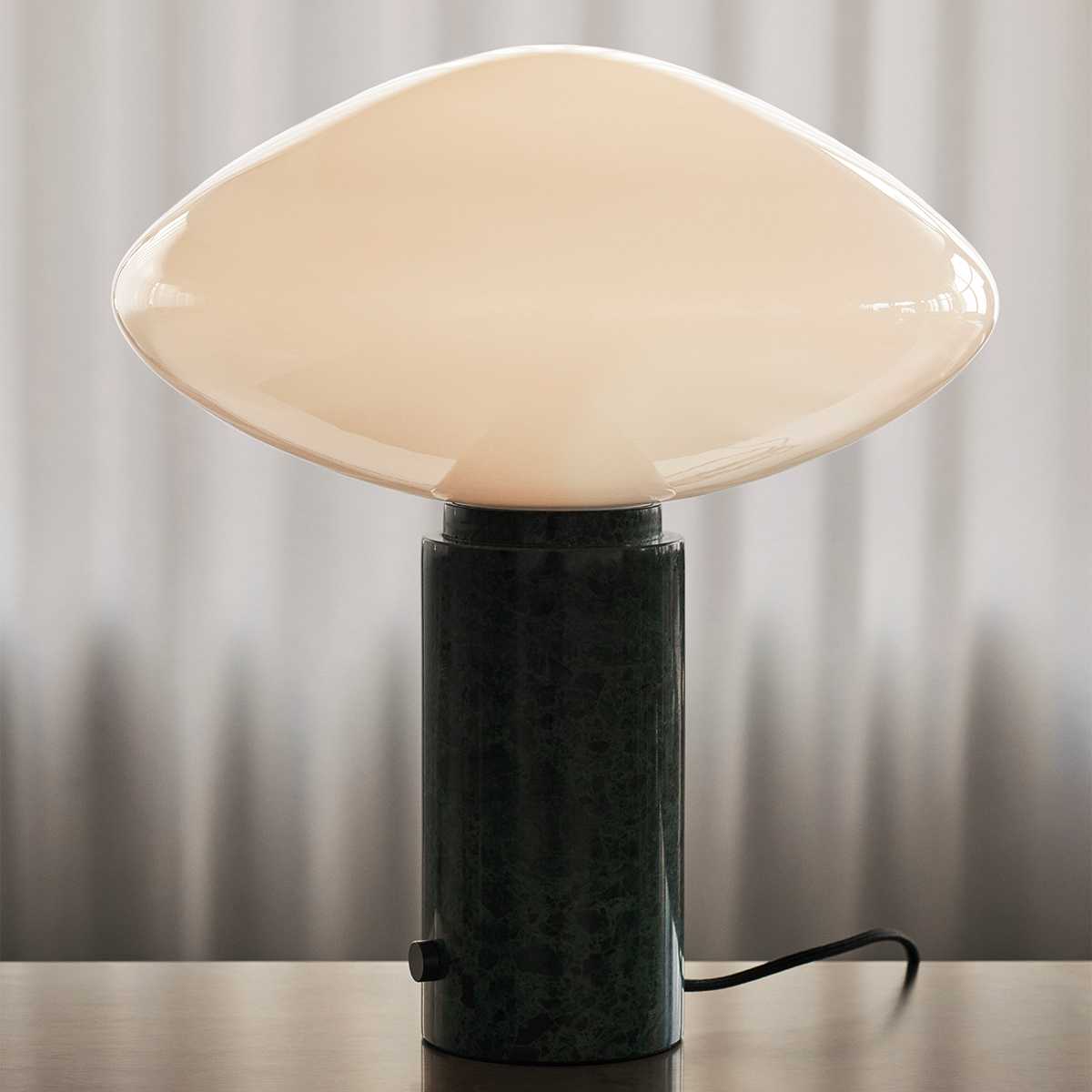 Mist Table Lamp | Marble Base & Glass Shade | Green & White
