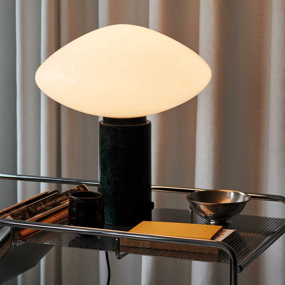 Mist Table Lamp | Marble Base & Glass Shade | Green & White