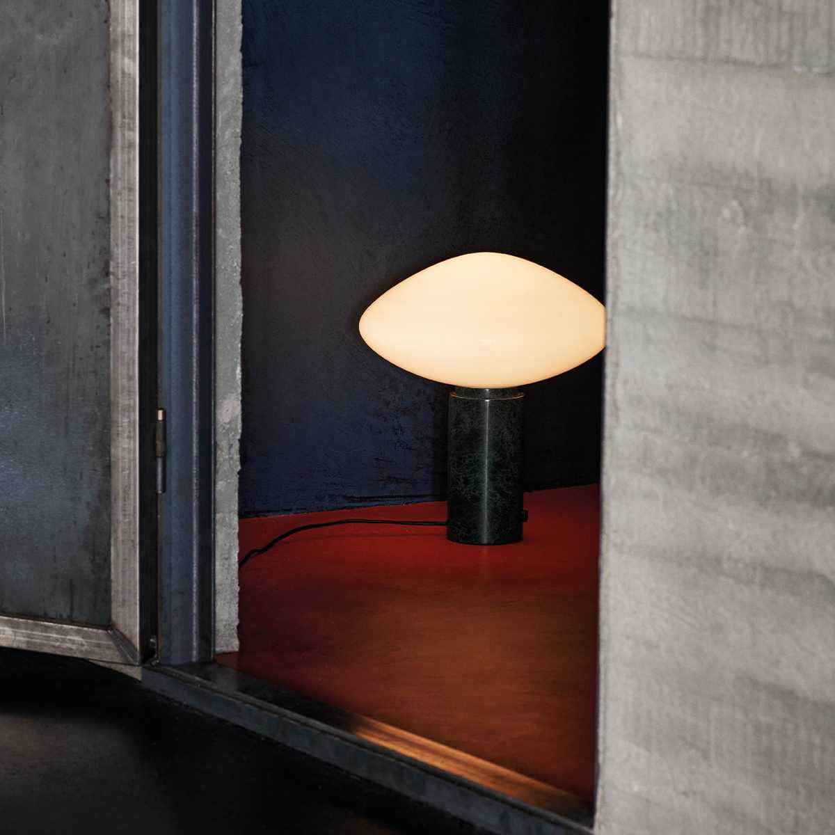 Mist Table Lamp | Marble Base & Glass Shade | Green & White