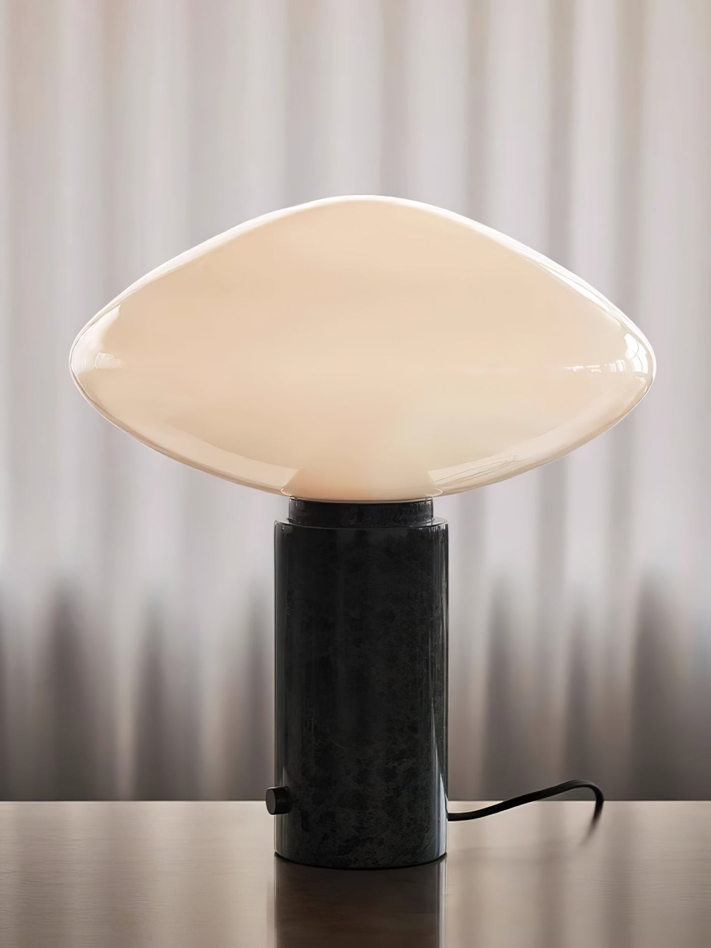 Mist Table Lamp | Marble Base & Glass Shade | Green & White