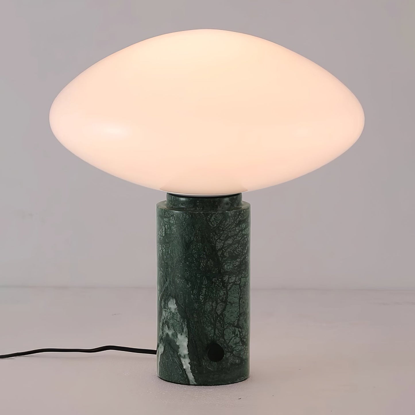 Mist Table Lamp | Marble Base & Glass Shade | Green & White