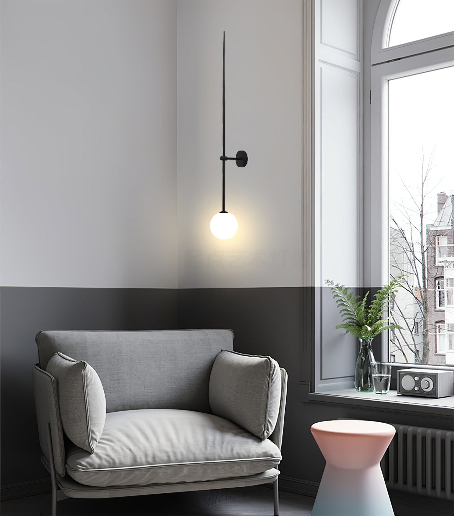 Mobile Wall Lamp | Metal & Glass | Set of 2, Gold & Black