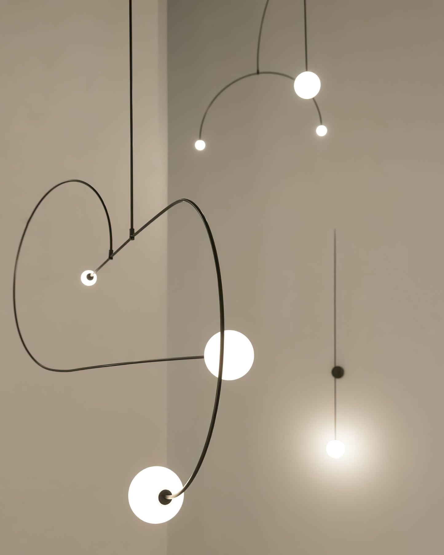 Mobile Wall Lamp | Metal & Glass | Set of 2, Gold & Black