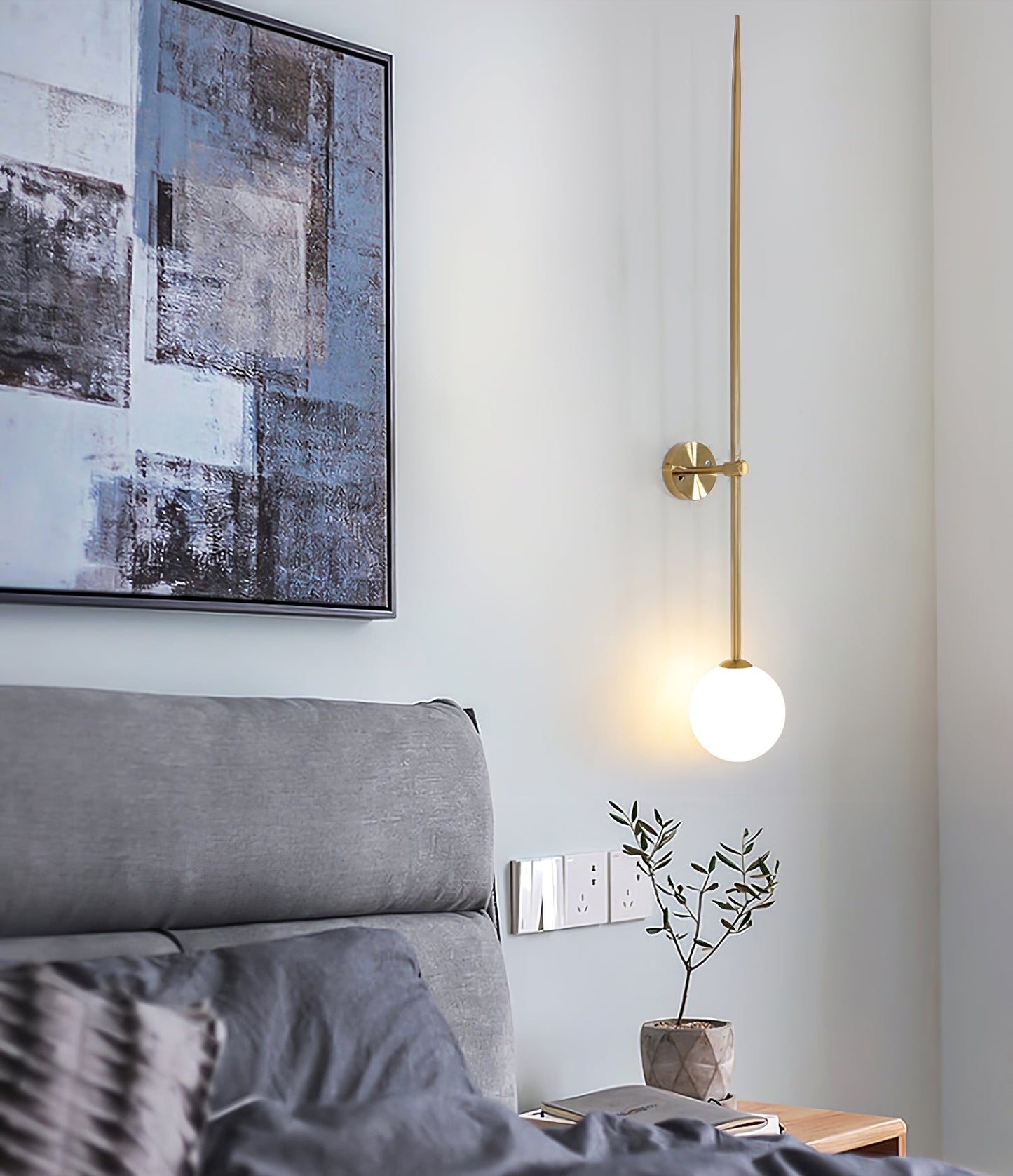 Mobile Wall Lamp | Metal & Glass | Set of 2, Gold & Black