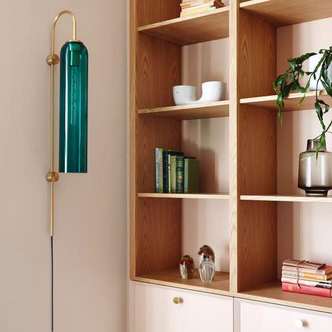 Glass Wall Lamp | Mouth-Blown Glass | Black or Gold Finish