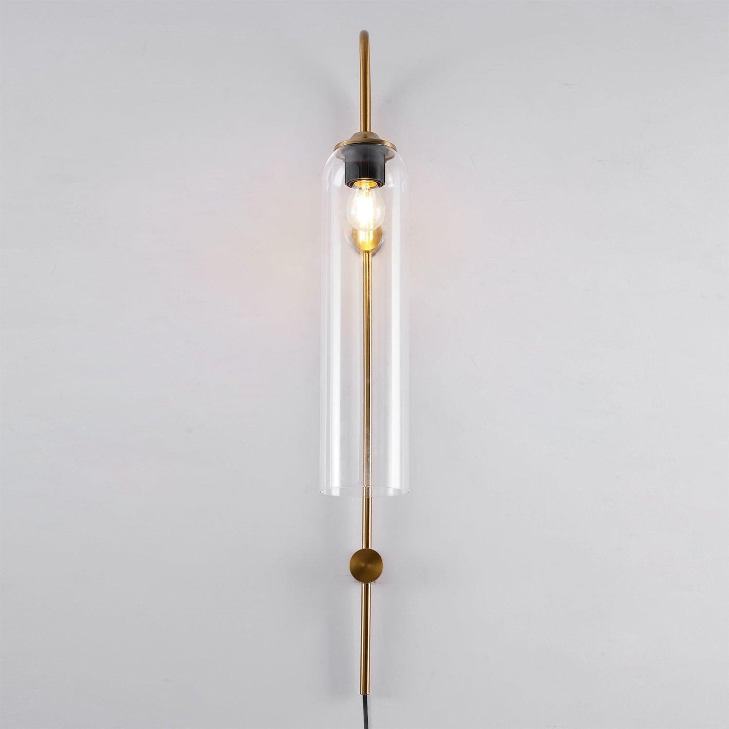 Glass Wall Lamp | Mouth-Blown Glass | Black or Gold Finish