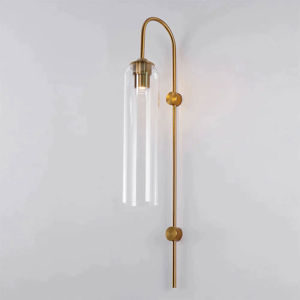 Glass Wall Lamp Set | Mouth-Blown Glass | 2-Pack Black & Gold