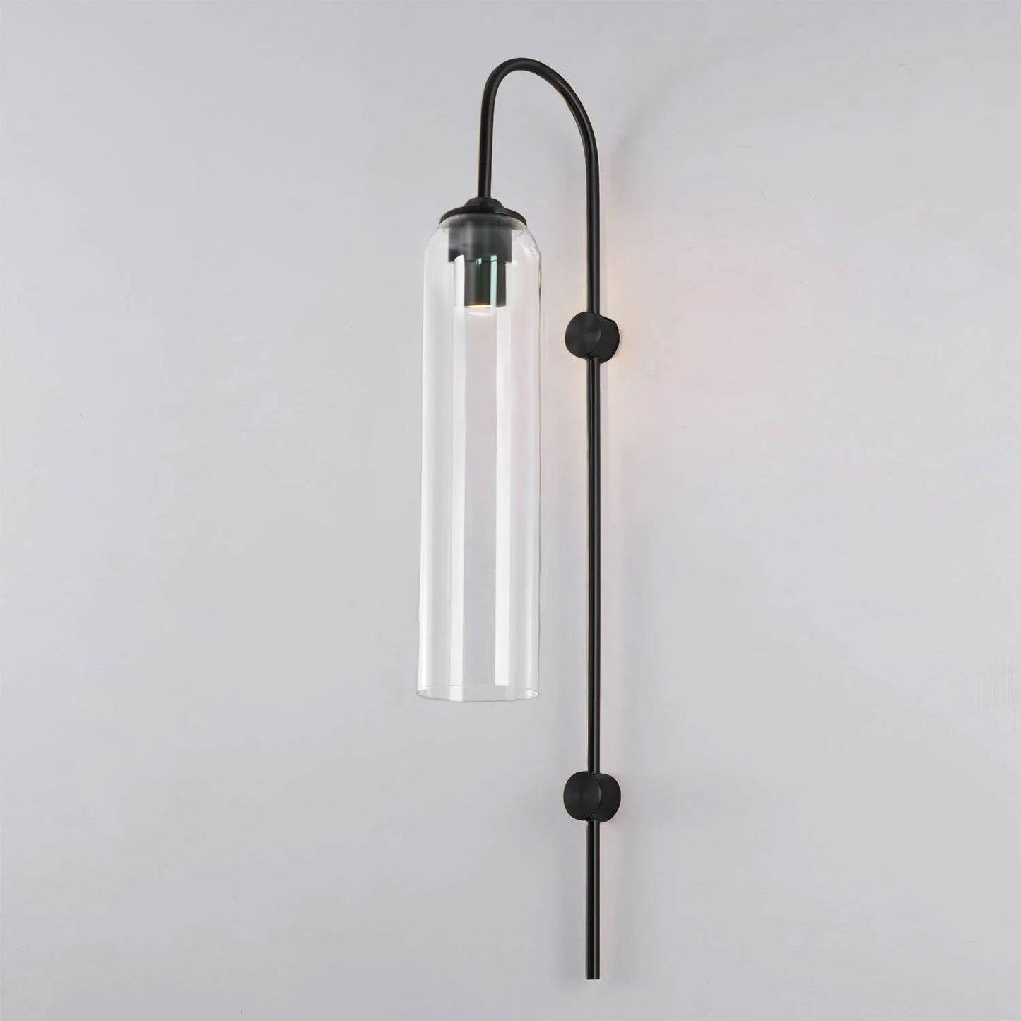 Glass Wall Lamp Set | Mouth-Blown Glass | 2-Pack Black & Gold