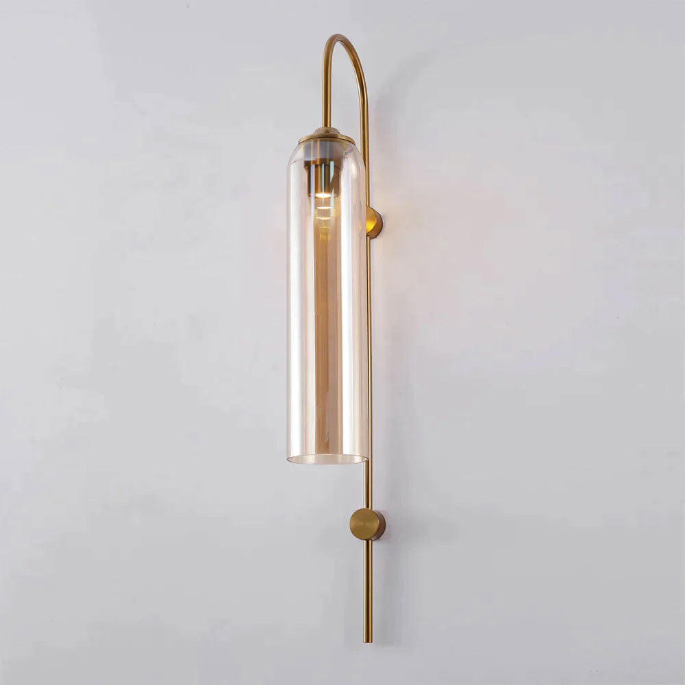 Glass Wall Lamp Set | Mouth-Blown Glass | 2-Pack Black & Gold