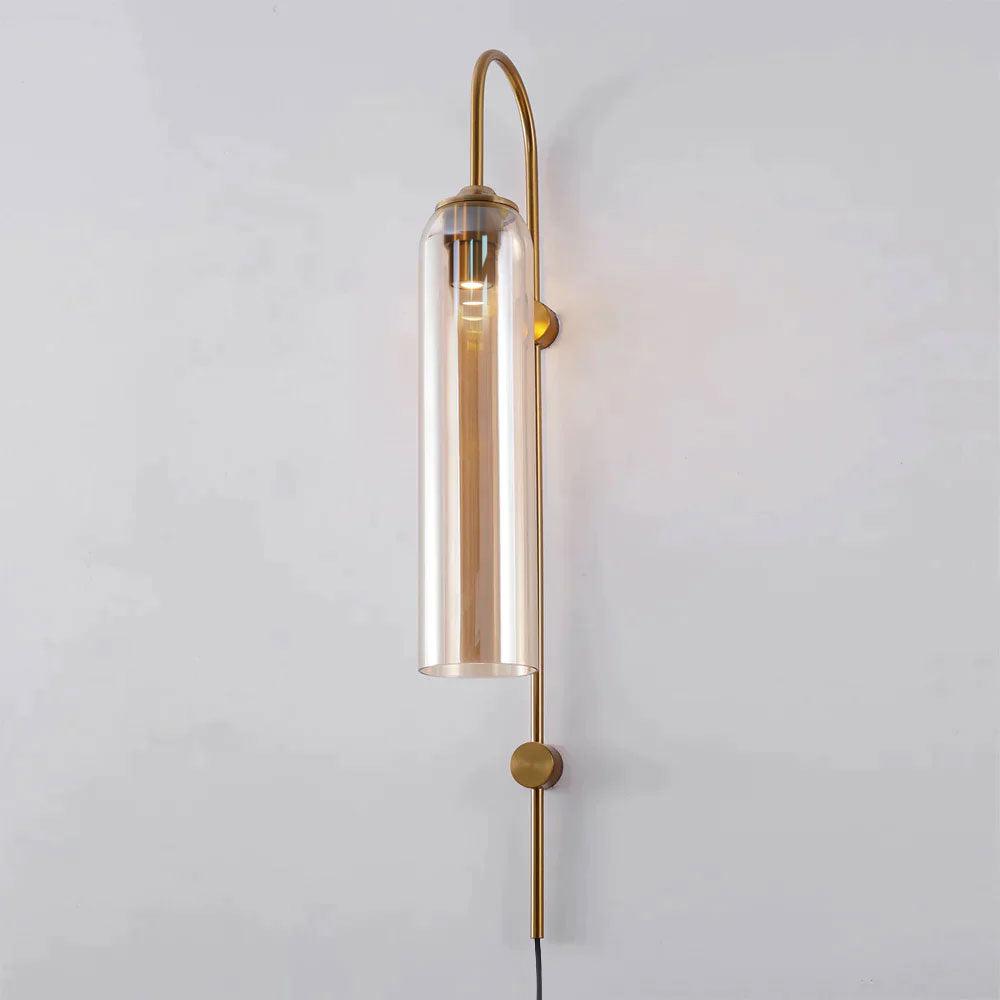 Glass Wall Lamp | Mouth-Blown Glass | Black or Gold Finish